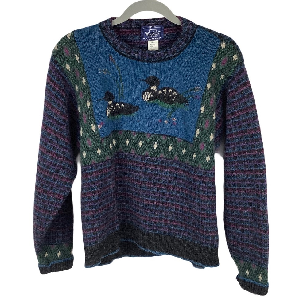 Woolrich sweater 100% wool medium black loon